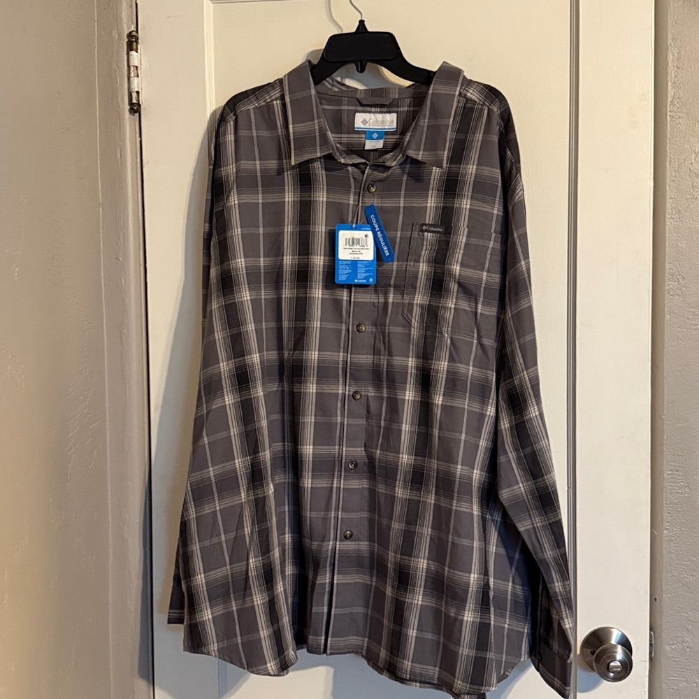 Columbia Charcoal Plaid Shirt